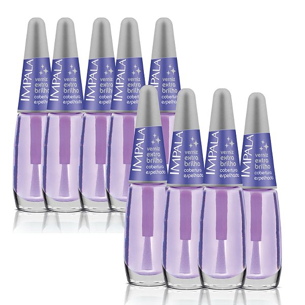 Kit Esmalte Verniz Impala Extra Brilho 7,5ml C/9