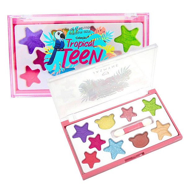 Kit de Maquiagem Jasmyne Tropical Teen Ararinha-azul A 7,65g