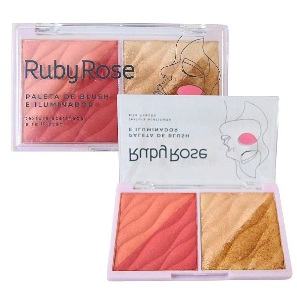 Paleta de Blush e Iluminador Ruby Rose Passion 11,4g