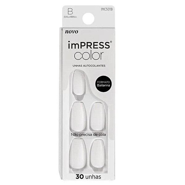 Unhas Autocolantes Kiss New York Impress Color Bailarina Frosting C/30un Imc501b