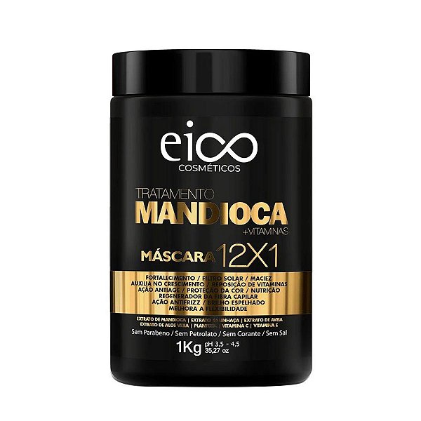 Máscara 12x1 Eico Tratamento Mandioca + Vitaminas 1kg