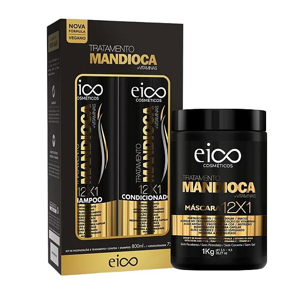 Kit Eico Tratamento Mandioca + Vitaminas C/3