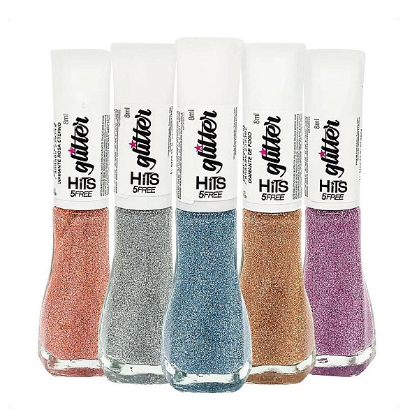 Kit Esmalte Glitter Hits Diamante 8ml C/5