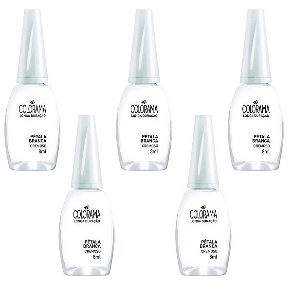Kit Esmalte Colorama Pétala Branca 8ml C/5