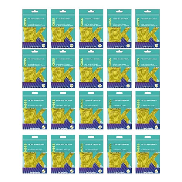Kit C/20 Pacotes Fio Dental Individual Kess Belliz C/30 Un