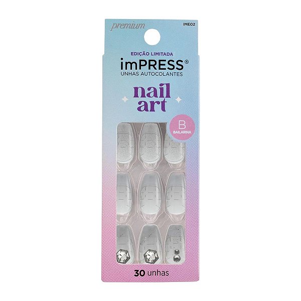 Unhas Autocolantes Kiss Impress Nail Art Legacy Bailarina C/30un Ime02