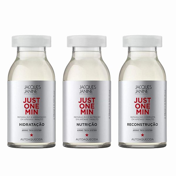 Kit Jacques Janine Just One Min: Ampola Cronograma Capilar Hidratação, Nutrição e Reconstrução
