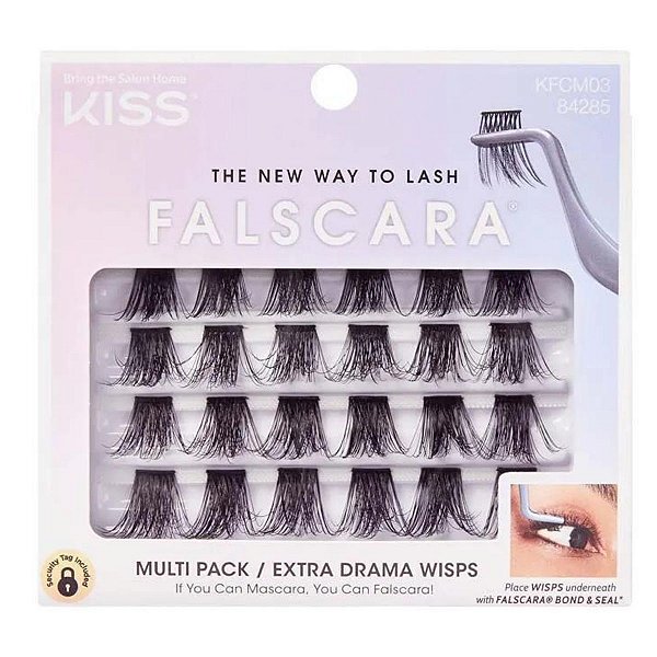 Cílios Individuais Kiss New York Falscara Extra Drama Wisps Kfcm03