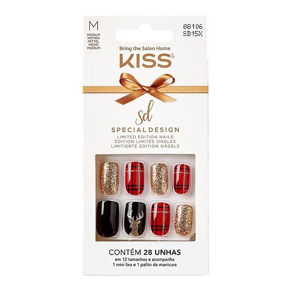 Unhas Postiças Kiss Sd Angels Medium C/28un Sd15x