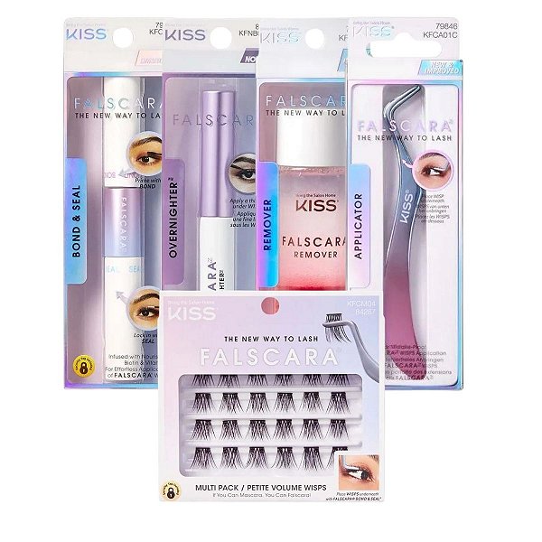 Kit Extensão de Cílios Kiss New York Falscara + Cilios Individual Kfcm04