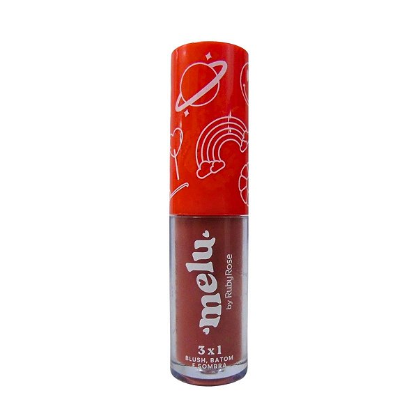 Blush, Batom e Sombra 3x1 Melu By Ruby Rose Honey 01