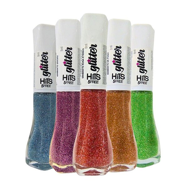 Kit Esmalte Glitter Hits Diamante 8ml C/5