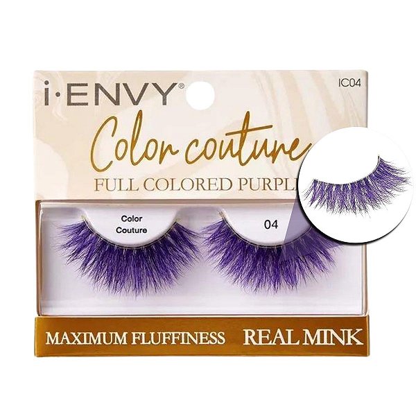 Cílios Postiços Kiss I-envy Color Couture Real Mink Full Colored Purple Ic04