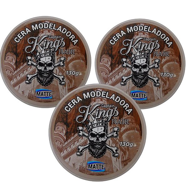 Kit Cera Modeladora Captain Hair Matte Com 3 130g