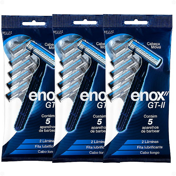 Kit Aparelho de Barbear Descartável Enox Gt-2 Cód.1758 C/3