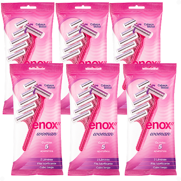 Kit Aparelho de Depilar Descartável Enox Gt-2 Woman Cód.1757 C/6