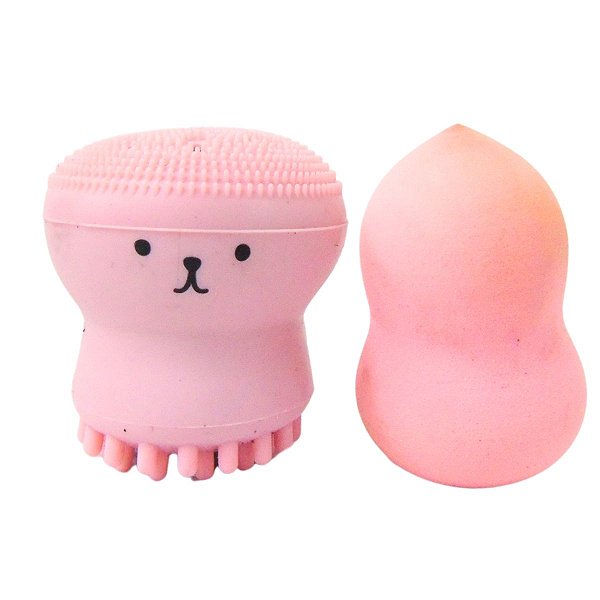 Esponja Para Maquiagem e Limpeza Facial  Meily's Rosa Mac-218