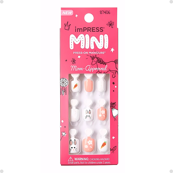 Unhas Autocolantes Kiss Impress Mini Mom-approved Easter Bunny Com 20un Imk05x