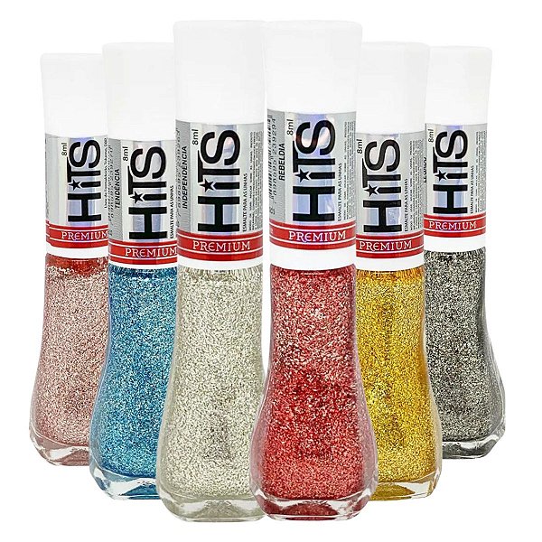 Kit Esmalte Perolado Hits Premium 5free 8ml C/6