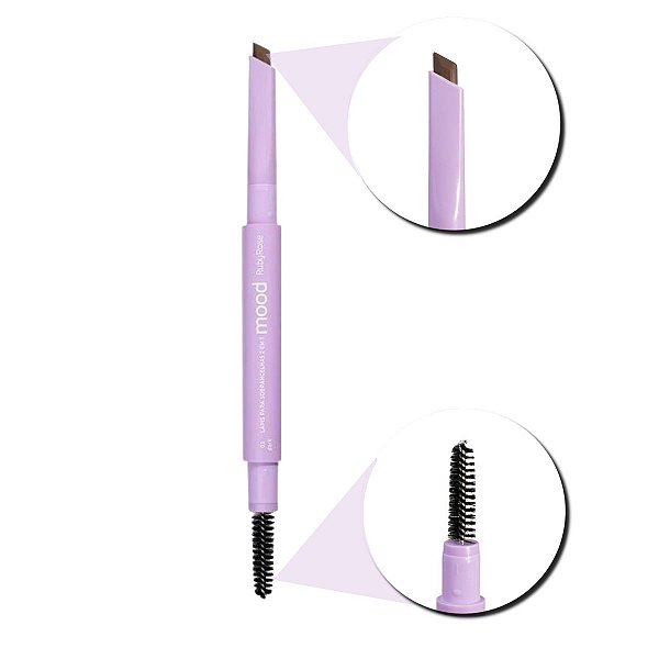 Lápis Para Sobrancelhas Ruby Rose Mood Ponta Fina 2x1 Cor 03 Dark Hb-521-3