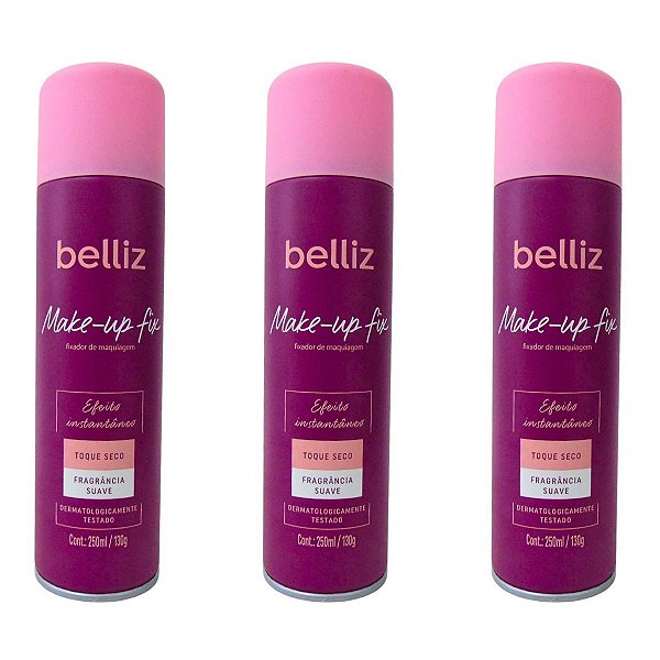 Kit Fixador de Maquiagem Belliz Make-up Fix 250ml C/3