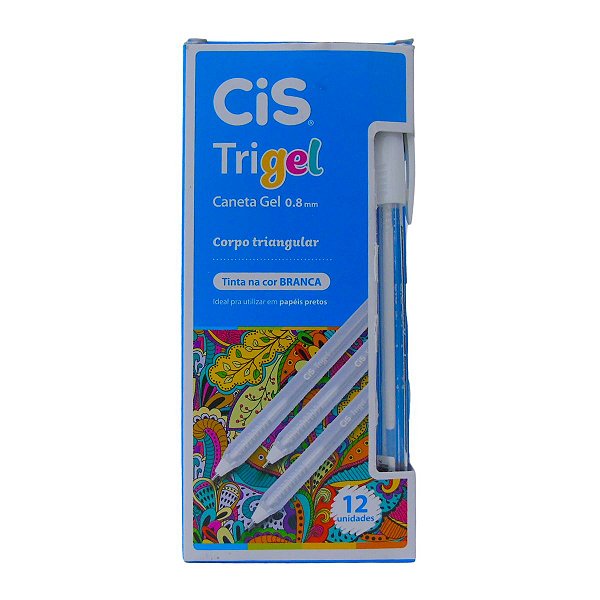 Canetas Gel Cis Trigel Branca Caixa Com 12