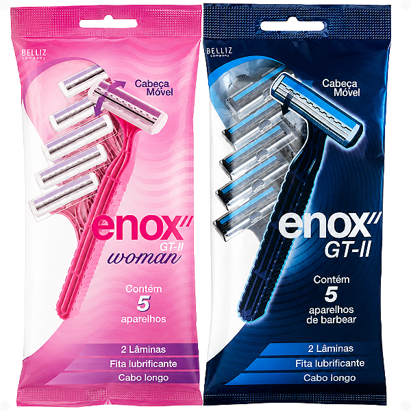 Kit Enox Aparelho de Depilar Gt-2 Woman + Aparelho de Barbear Gt-2