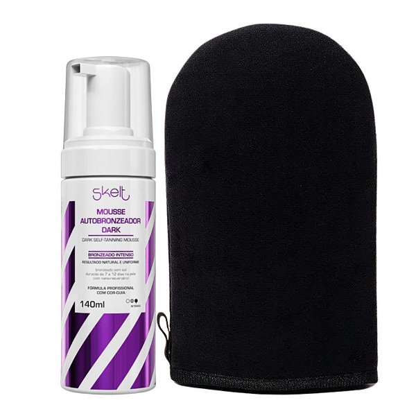 Mousse Autobronzeador Dark Intenso 140ml + Luva Aplicadora Skelt