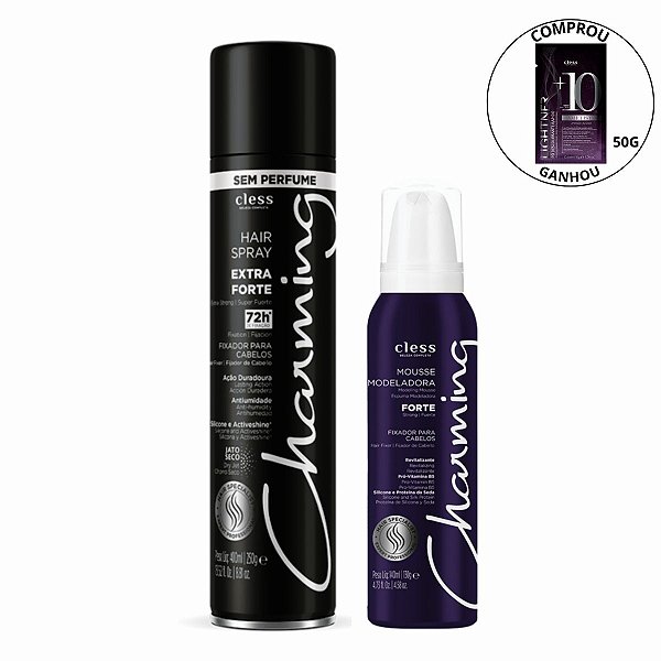 Kit Cless Charming Hair Spray Extra Forte + Mousse Forte