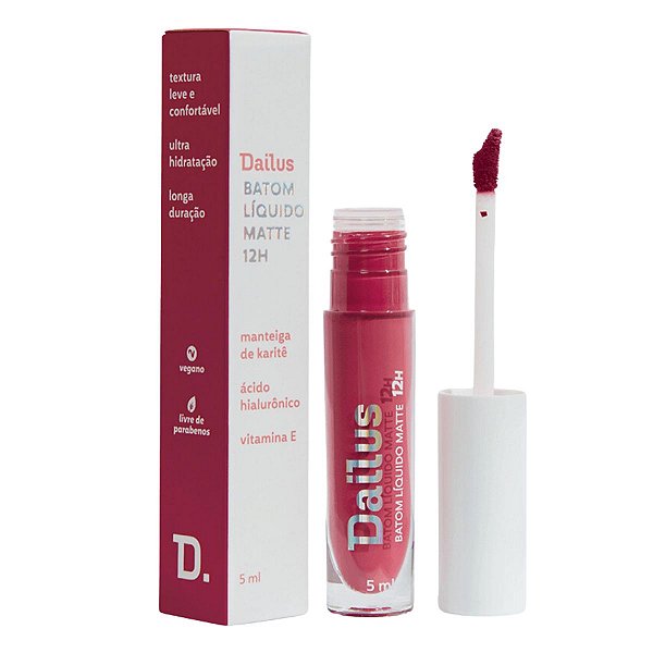 Batom Líquido Matte Dailus 12h Magenta 5ml
