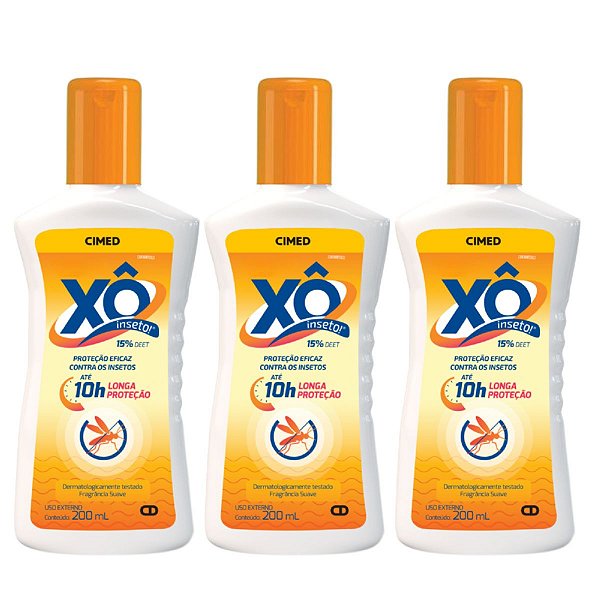 Kit Loção Repelente de Insetos Xô Inseto Com 3 200ml