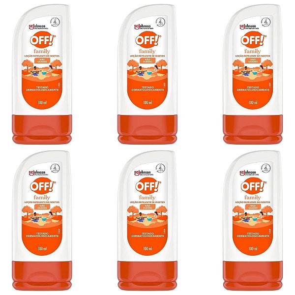 Kit Loção Repelente de Insetos Johnson Off! Family Com 6 100ml