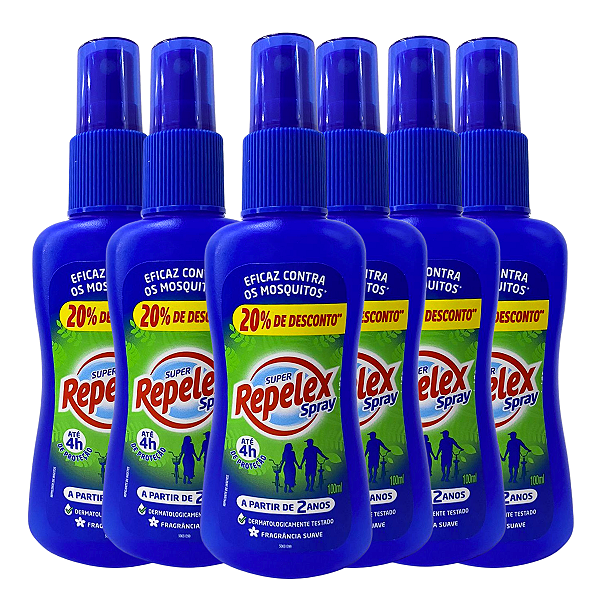 Kit Spray Repelente de Insetos Super Repelex Com 6 100ml