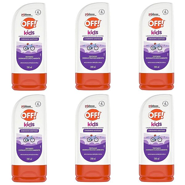 Kit Loção Repelente de Insetos Johnson Off! Kids Com 6 200ml