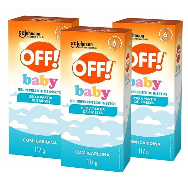 Kit Gel Repelente de Insetos Johnson Off! Baby Com 3 117g