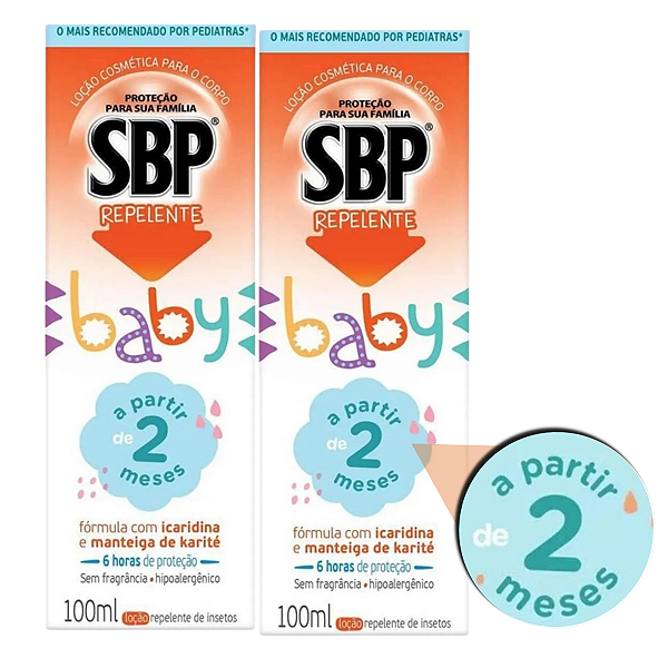 Kit Loção Repelente de Insetos Sbp Baby Com 2 100ml