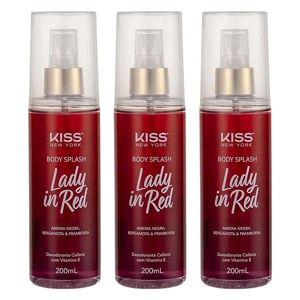 Kit Body Splash Kiss New York Lady In Red Bs01b 200ml C/3