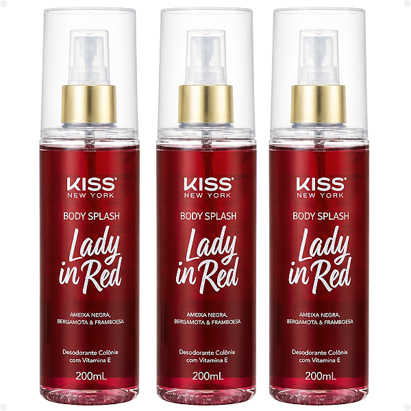 Kit Kiss New York Lady In Red: 3 Body Spash 200ml
