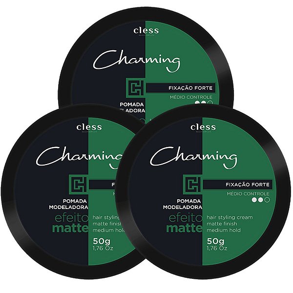 Kit Pomada Modeladora Cless Charming Efeito Matte Forte Com 3 50g
