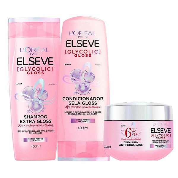 Kit Elseve Glycolic Gloss Com 3