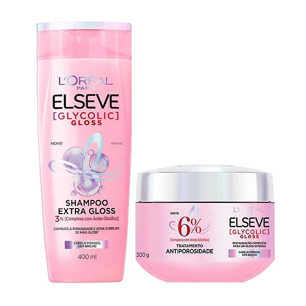 Shampoo Extra Gloss 400ml + Tratamento Antiporosidade 300g