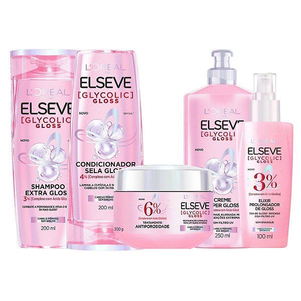 Kit Elseve Glycolic Gloss Com 5