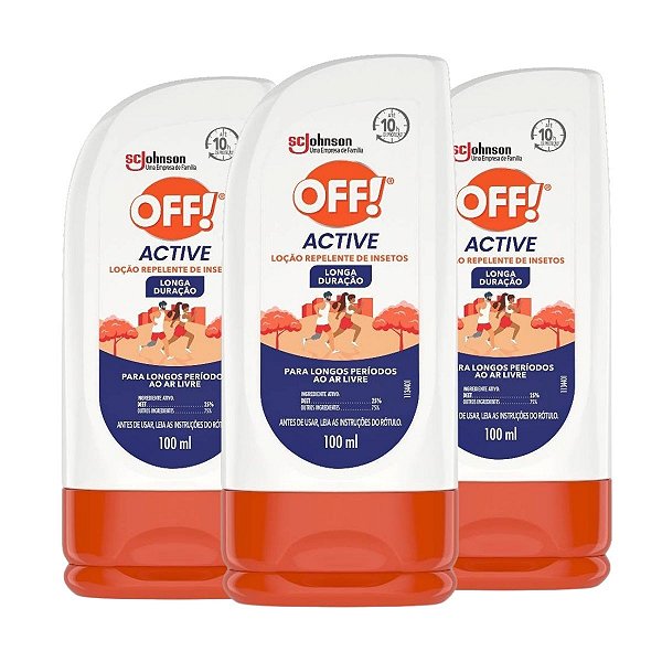 Kit Loção Repelente De Insetos Johnson Off Active Com 3 100ml