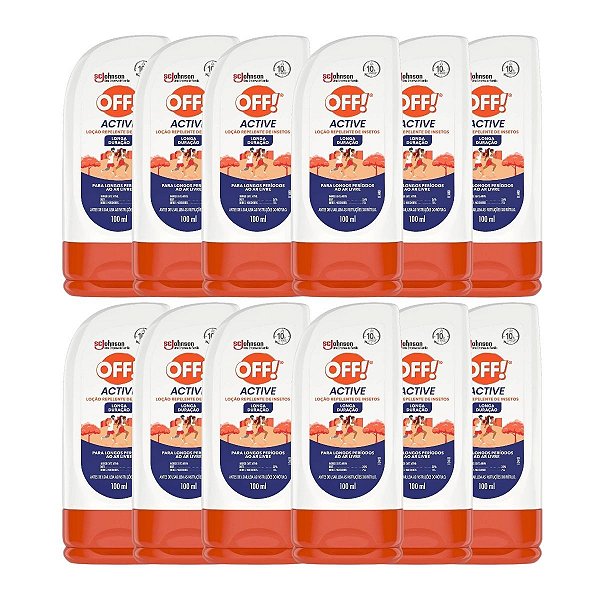 Kit Loção Repelente De Insetos Johnson Off Active Com 12 100ml