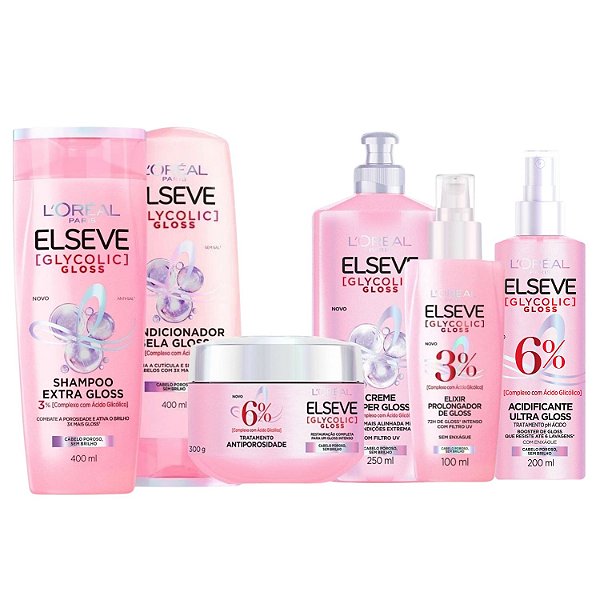 Kit Elseve Glycolic Gloss Com 6