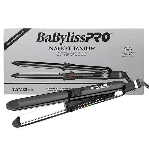 Prancha Babyliss Pro Nano Titanium Optima3000 Black Bivolt
