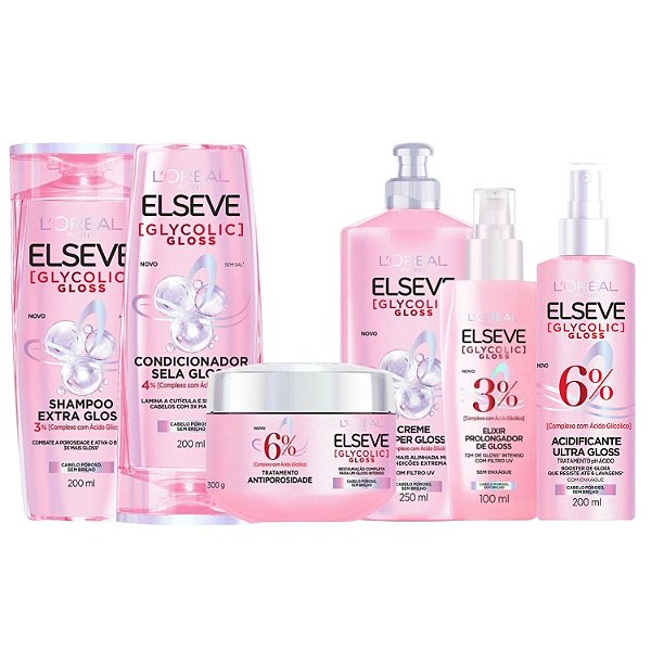 Kit Elseve Glycolic Gloss Com 6