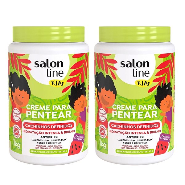 Kit Salon Line Kids: 2 Cremes para Pentear Melancia 1kg