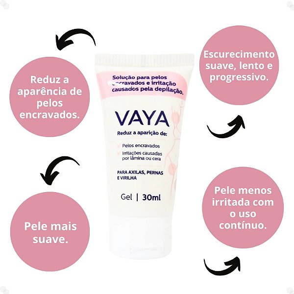 Solução de Pelo Encravado e Irritação Vaya Tubo de Gel Feminino 30ml