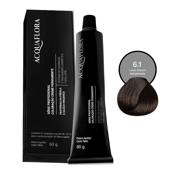 Coloração Acquaflora 6.1 Louro Escuro Acinzentado 60g